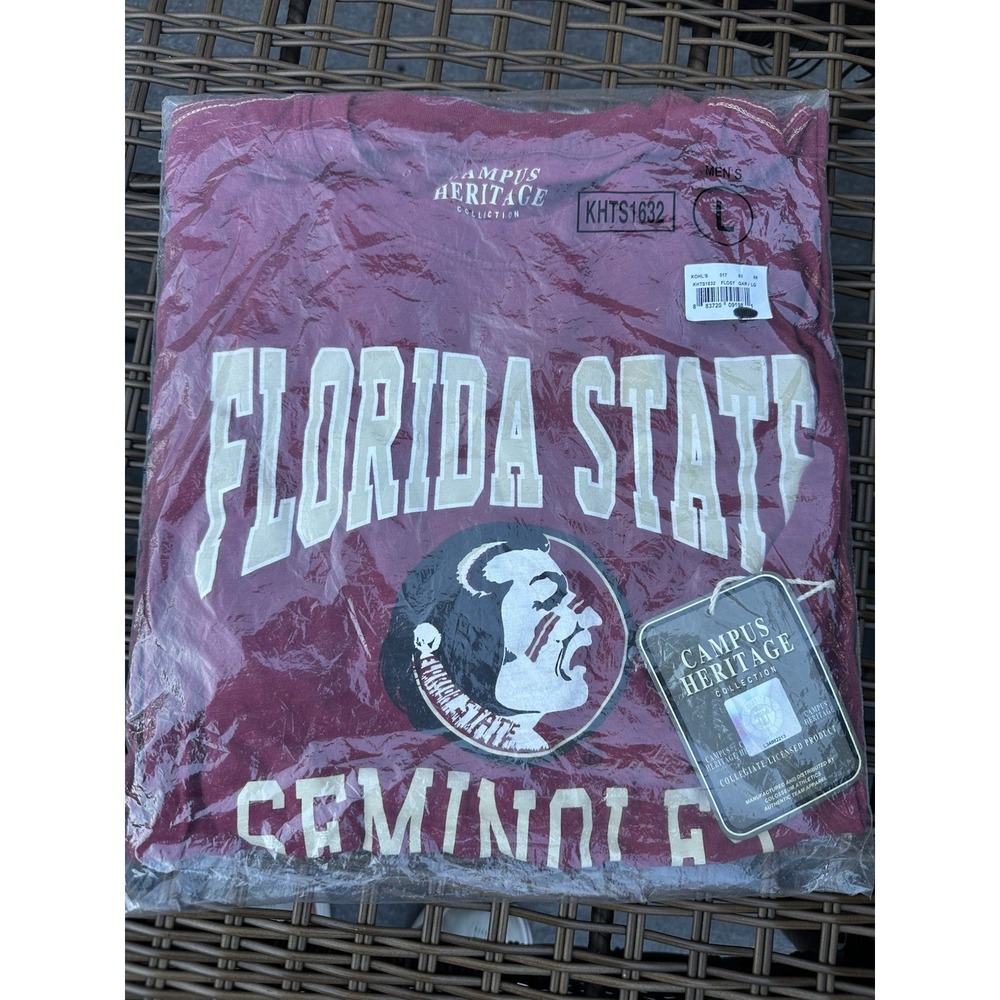 VTG 90s Florida State University Seminoles football t shirt Large New